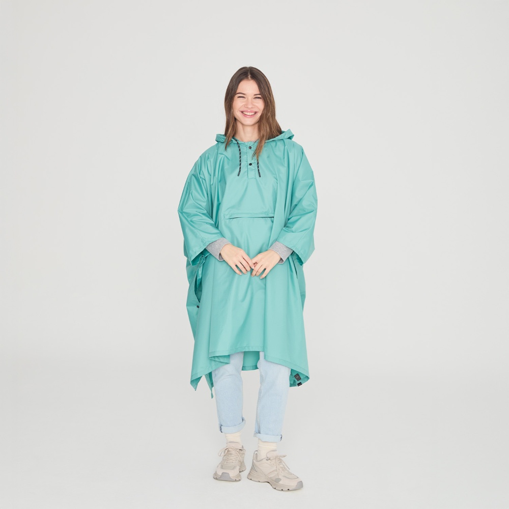 Blue Beige Poncho